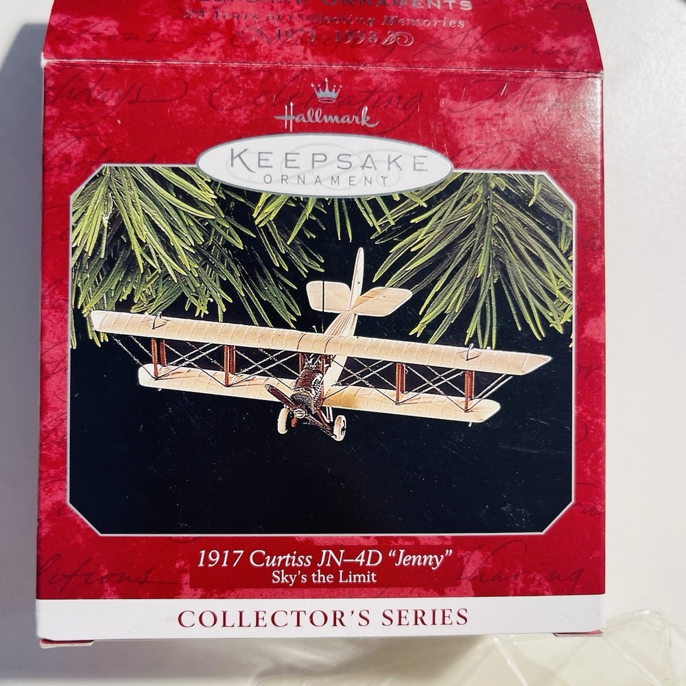 1998 Hallmark Keepsake Ornament "1917 Curtis JN-4D Jenny"airplane Skys The Limit